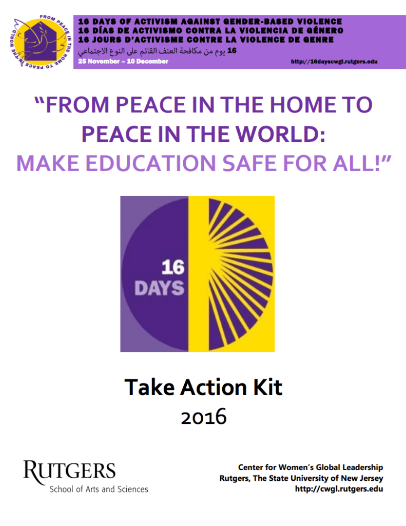 16 Days of Activism against Gender-Based Violence Tool Kit